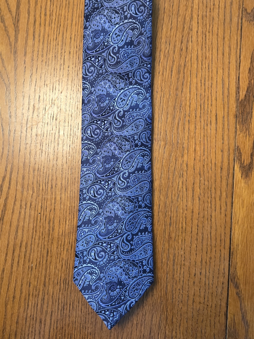 Navy and Light Blue Paisley Men's Tie